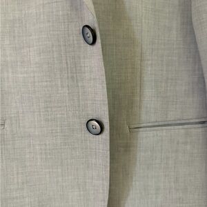 Tailored Light Gray Men's Blazer - Modern Two-Button. Marc Enzo blazer silver